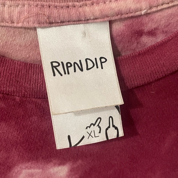 Rip N Dip Alien Chillin with Cat Framed Flower Tye-dye Size XL Pink - Picture 4 of 6